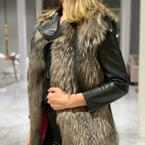 Luxury Silver Fox fur vest Custom Made